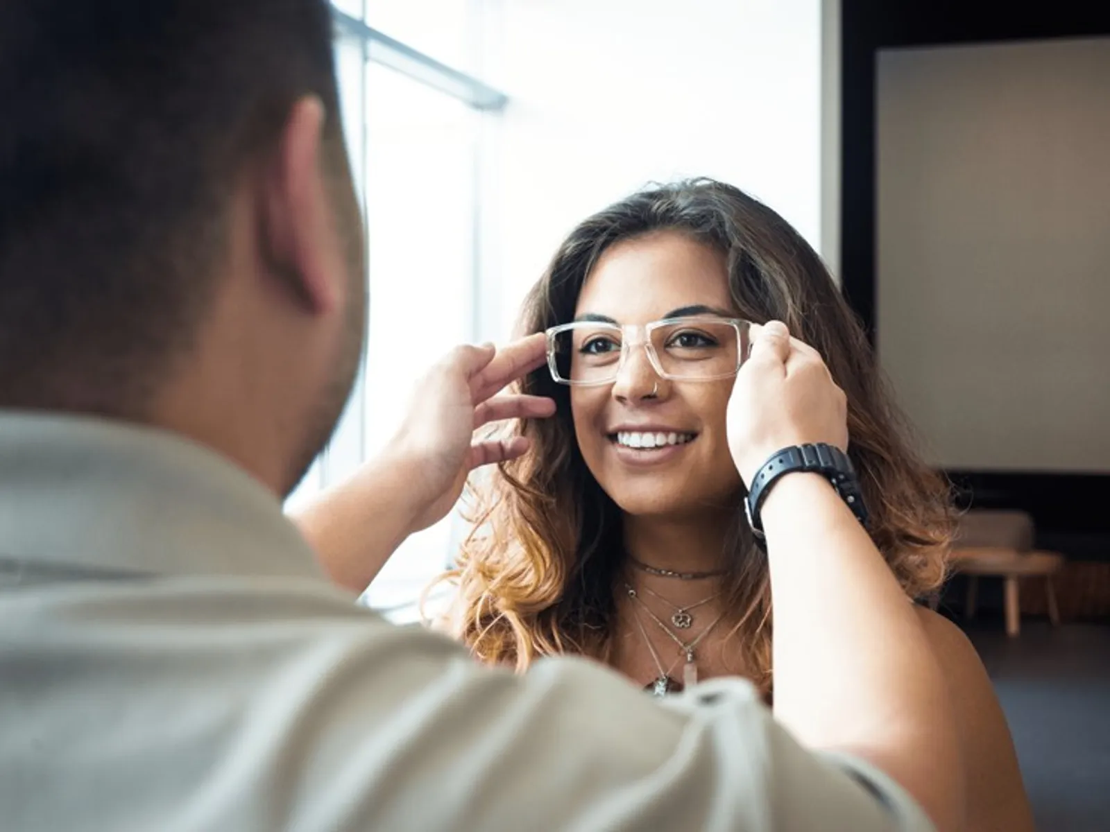 On-Sight optician fitting prescription safety eyewear